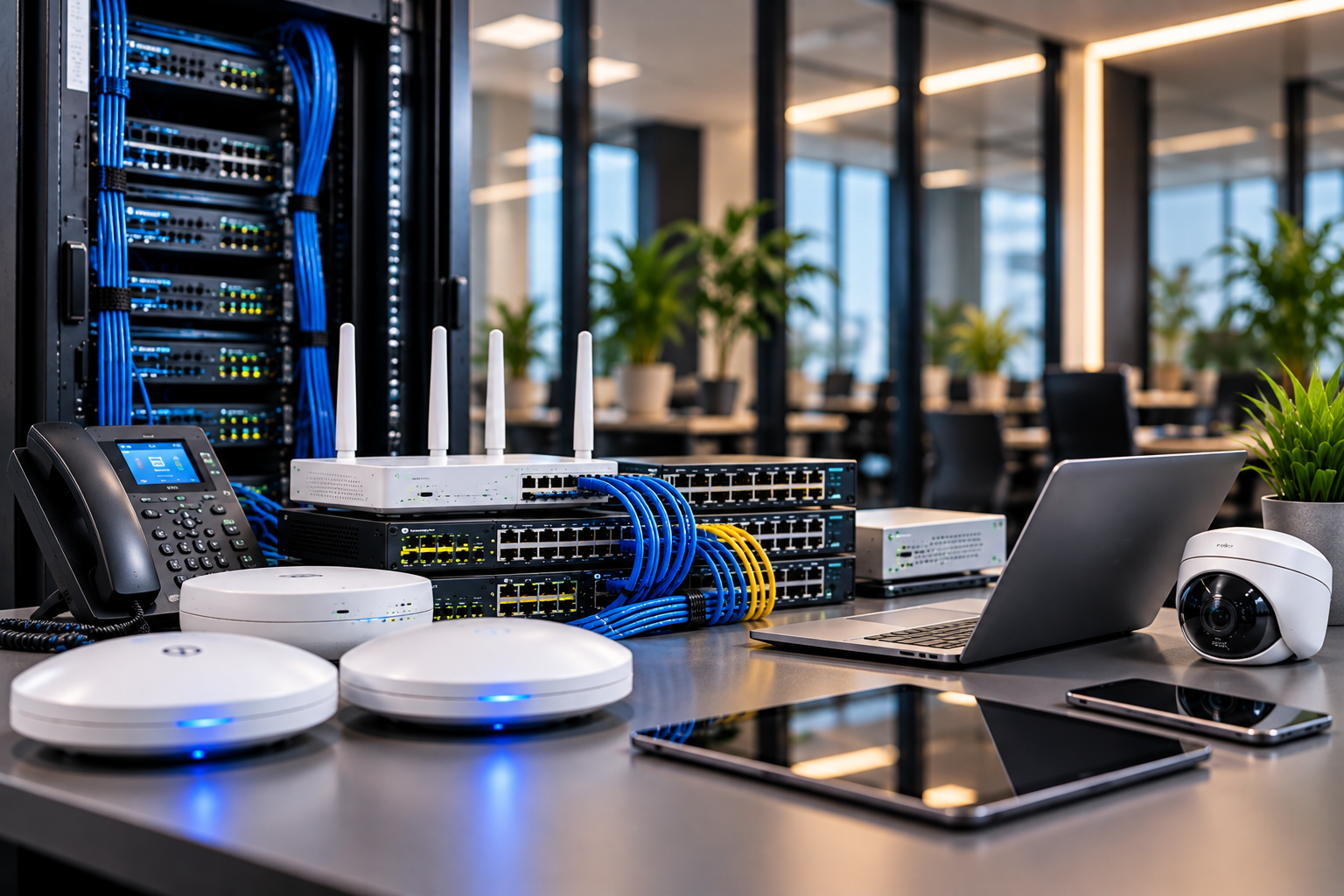 Infrastructure ICT — serveurs et espace de travail moderne