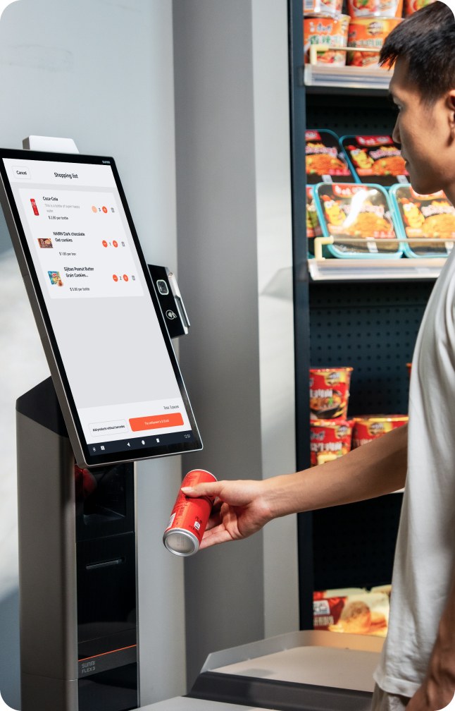 Borne self-service Imarra Sunmi en magasin